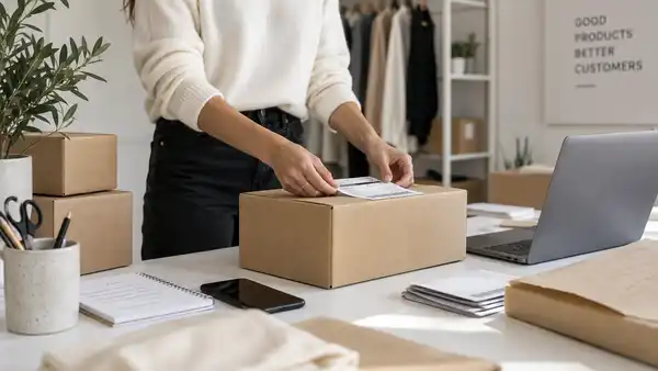 Imagen de una profesional revisando la operativa logística y los costes de gestión de un ecommerce.