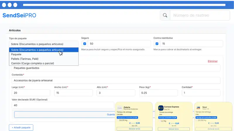 Plataforma Imagen envios