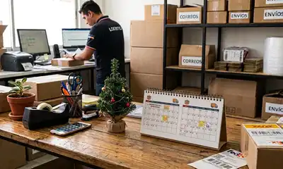 Calendario de planificación de la campaña de envíos de Navidad