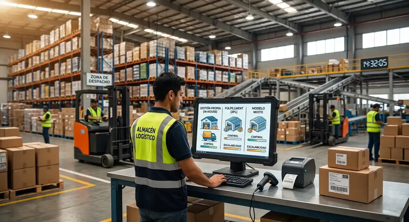 Diagrama de los tres modelos logísticos: propia, fulfillment y mixto