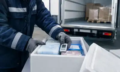 Imagen de la preparación de un envío congelado