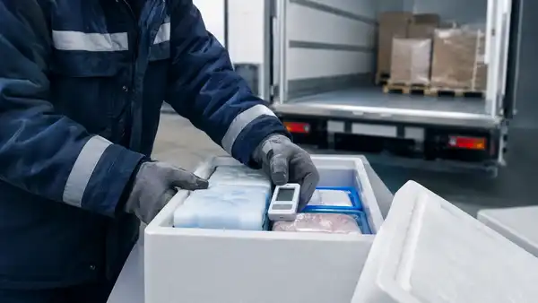 Imagen de la preparación de un envío congelado