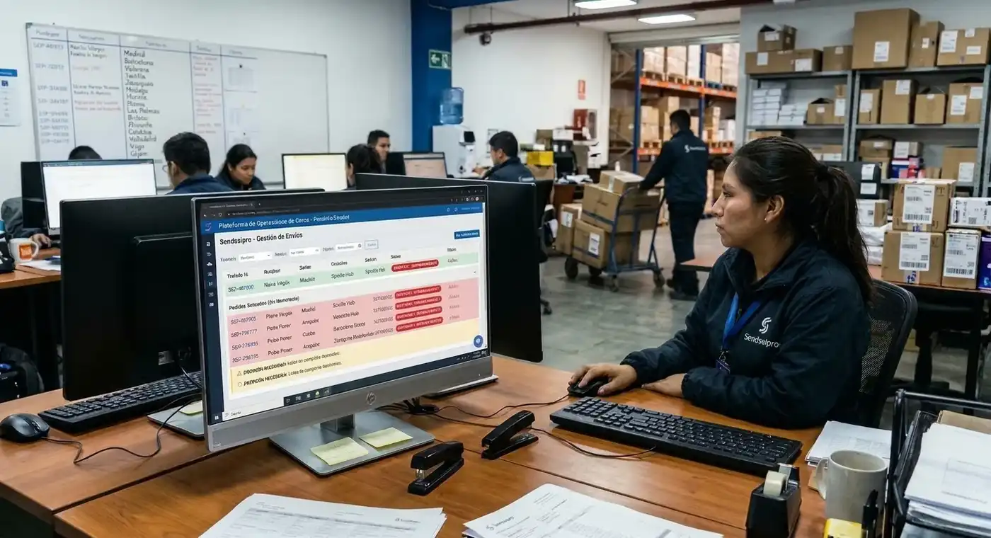 Un panel de envíos con varios en estado “sin movimiento”