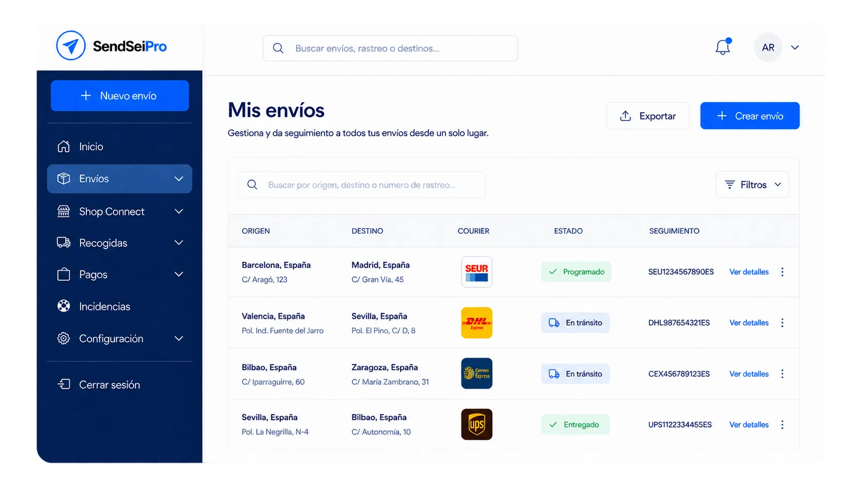 Plataforma Imagen envios